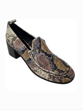 JEFFREY CAMPBELL Rustique Reptile Heeled Loafers